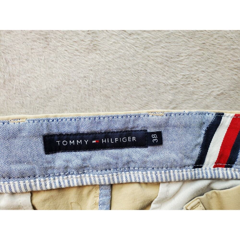 Tommy Hilfiger Shorts Men Size 38 Khaki Cotton Slash Pocket Flat Front High Rise - Picture 6 of 7